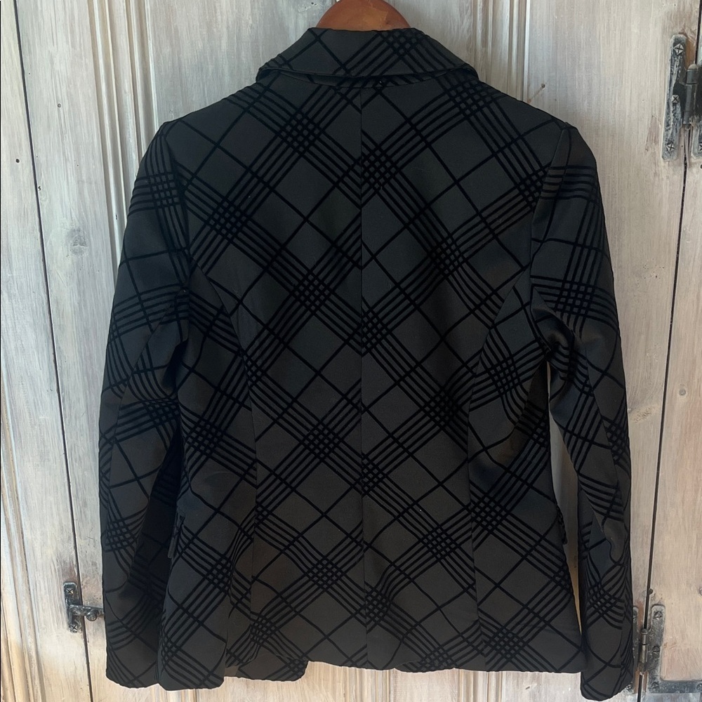 Jules & Leopold Studio Black Velvet Grid Plaid Blazer Jacket Small preppy - Picture 7 of 11